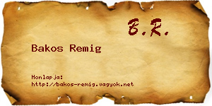 Bakos Remig névjegykártya